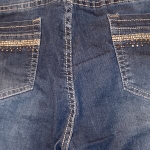 Sandpiper Women's Blue Stretch Denim Shorts With Diamond Accents Size 16